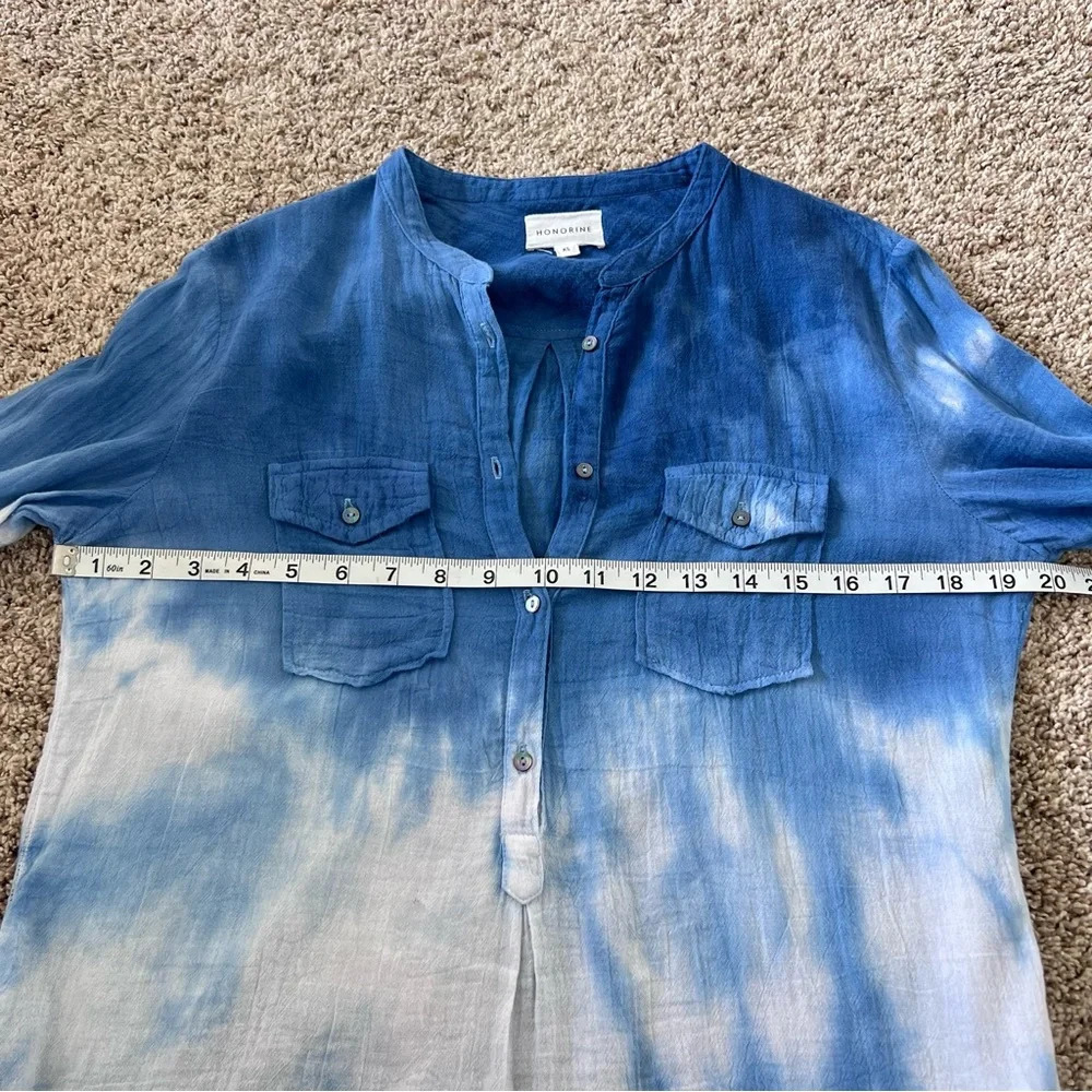 Honorine‎ Tie-Dye Print V-Neck Blouse Blue - Picture 9 of 10